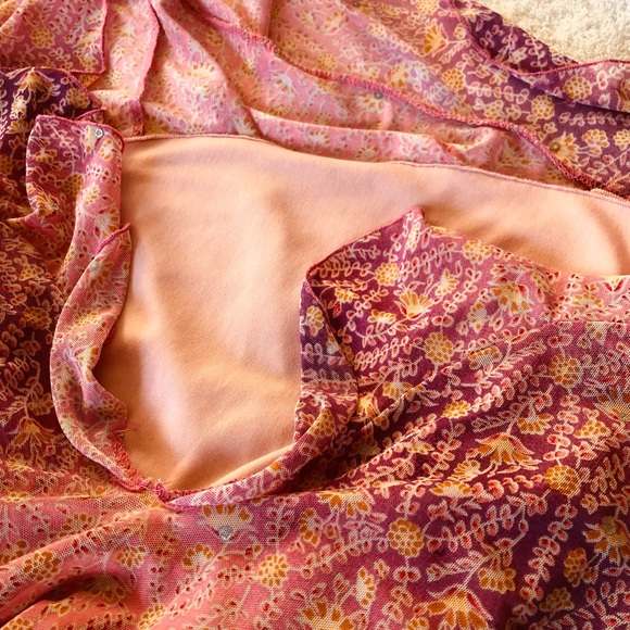 ⭐️ To the Max vintage spaghetti strap boho asymmetrical ruffle midi dress M - Picture 13 of 16